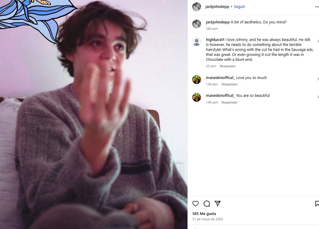 Jack Depp hijo menor de Johnny Depp sorprende con su parecido con el actor