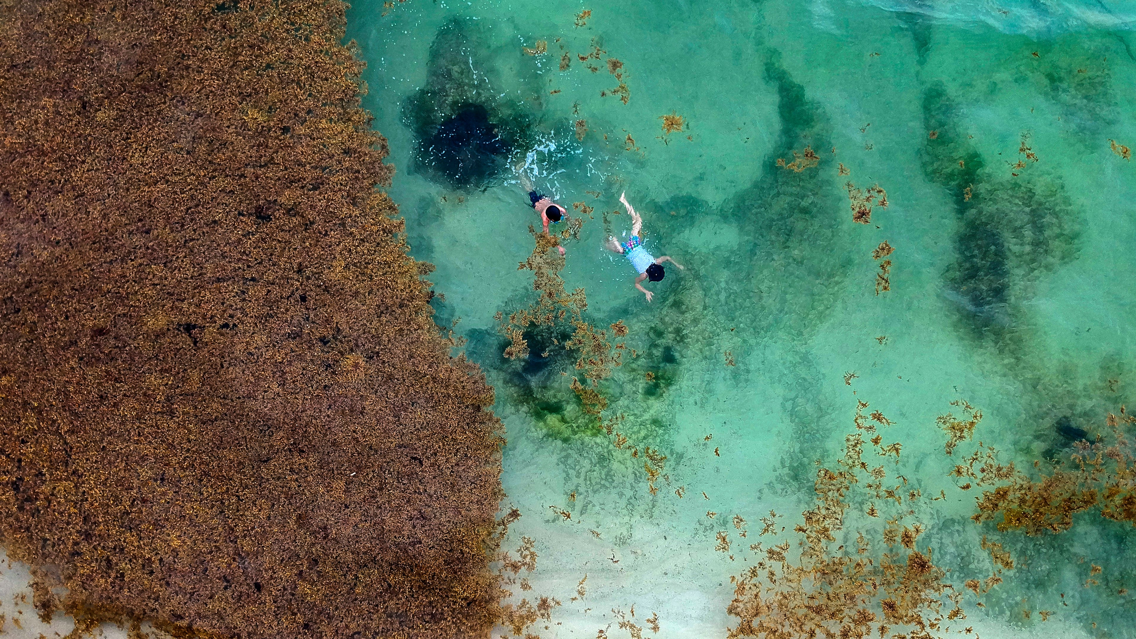 nadan en la playa de Xcalacoco en Playa del Carmen, Quintana Roo (México).