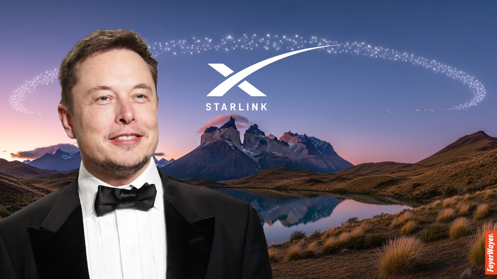 Torres del Paine, Elon Musk y Starlink - Composición - Whisk/FW