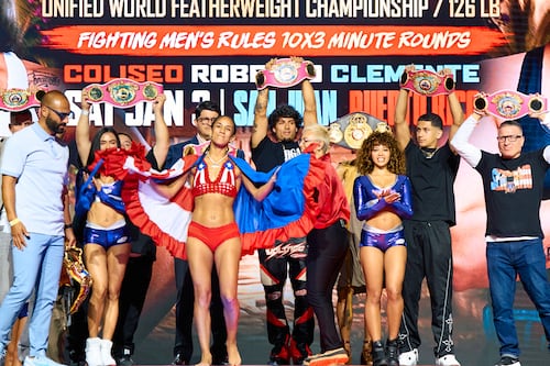 Así fue el pesaje de Amanda Serrano rumbo a su pelea en el Clemente