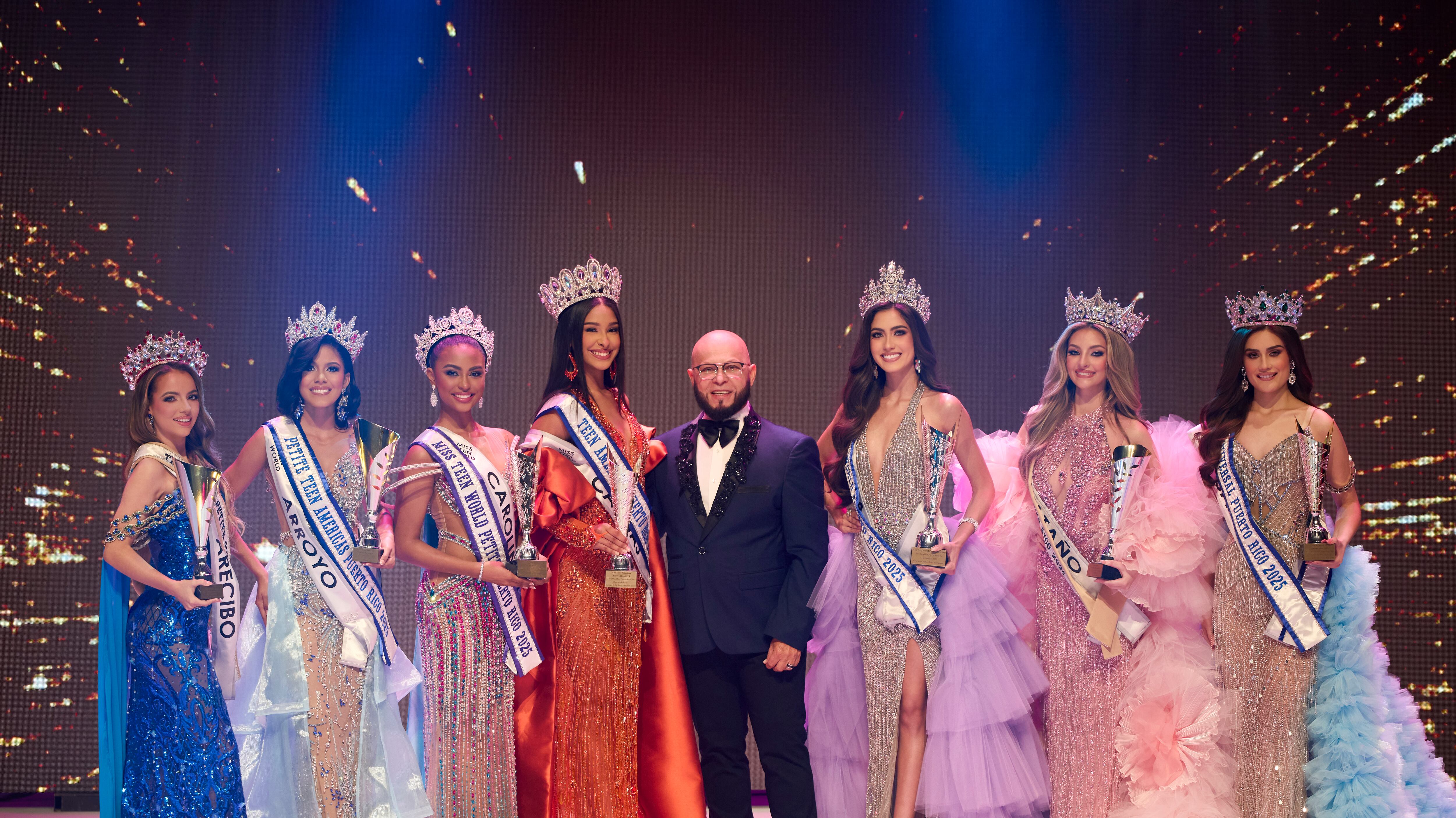 Las ganadoras de MTWPR 2025 junto a Carlos Figueroa, presidente del concurso.