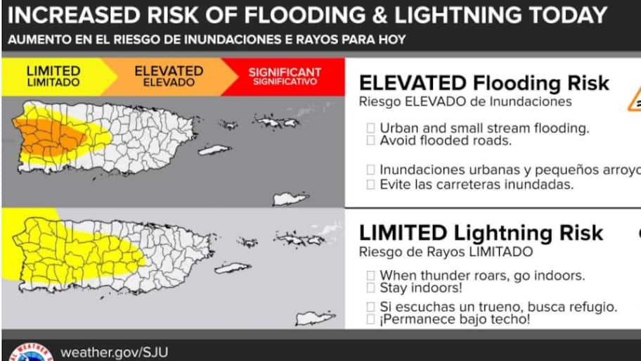 Advierten sobre riesgo de inundaciones para este viernes.