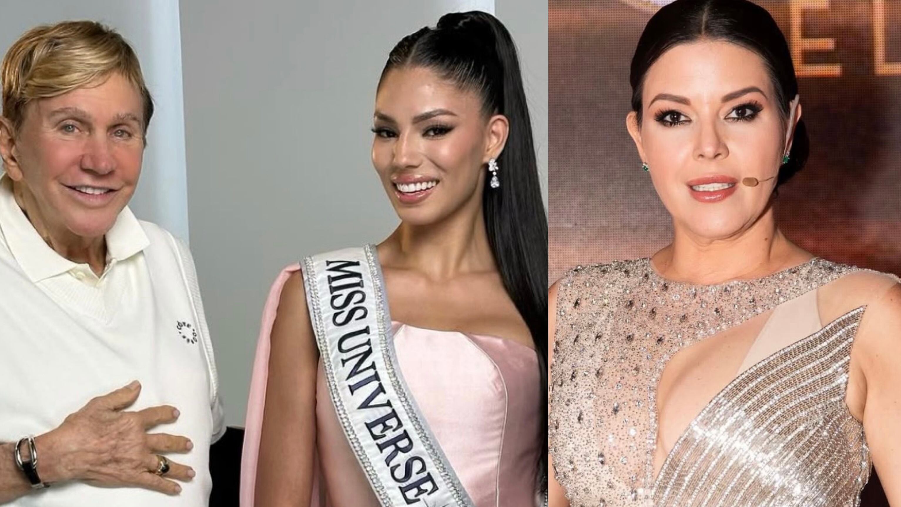 Osmel Sousa, Zashely Nicole Alicea Rivera y Alicia Machado.