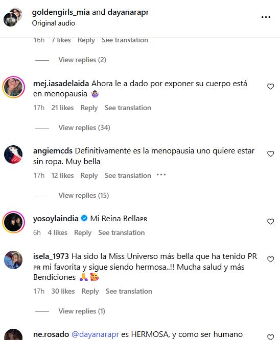 Los comentarios fueron realizados en Instagram.