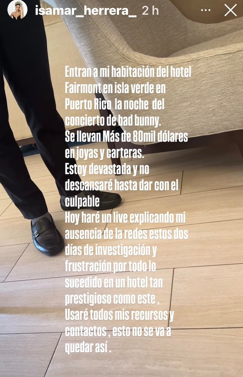 Joven denuncia robo en Puerto Rico.
