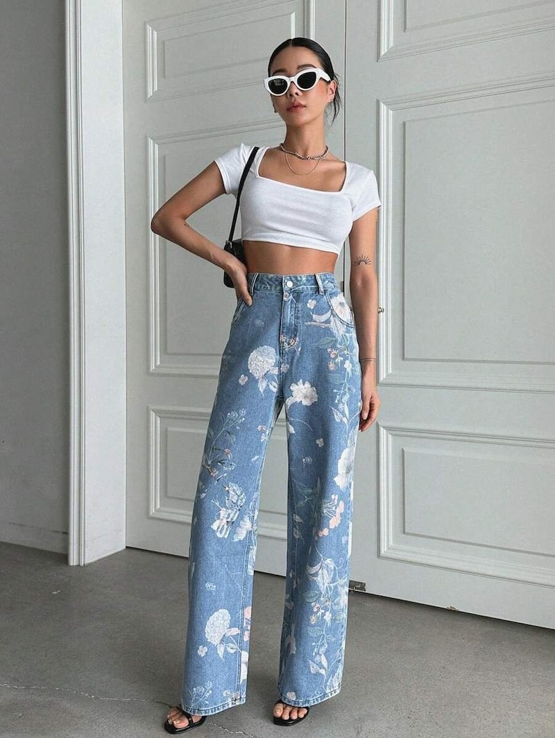Jeans con flores