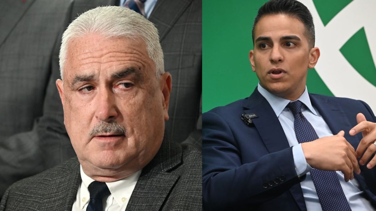 Compilación de imágenes del presidente del Senado, Thomas Rivera Schatz y el secretario del Departamento de Hacienda, Ángel L. Pantoja Rodríguez