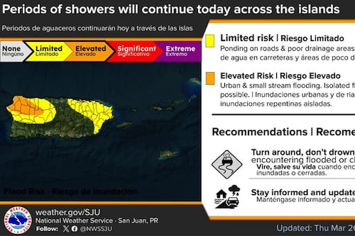 Vaguada continuará dejando fuertes aguaceros y tronadas en Puerto Rico
