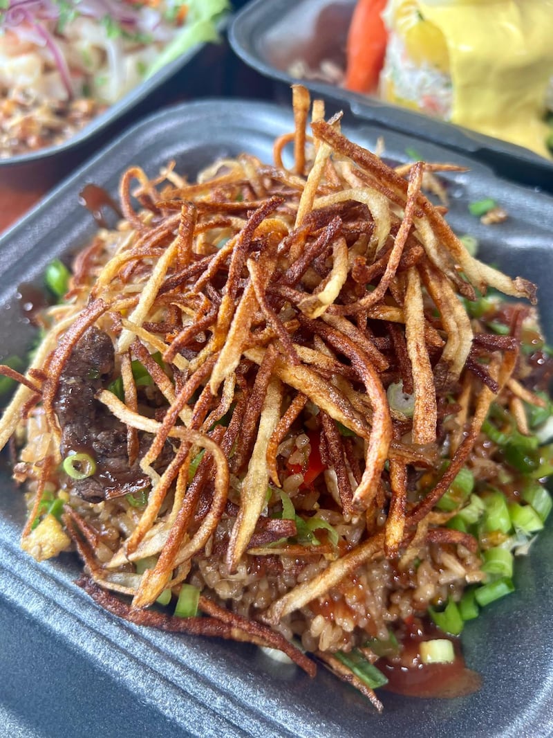 Cocina peruana fusión puertorriqueña.