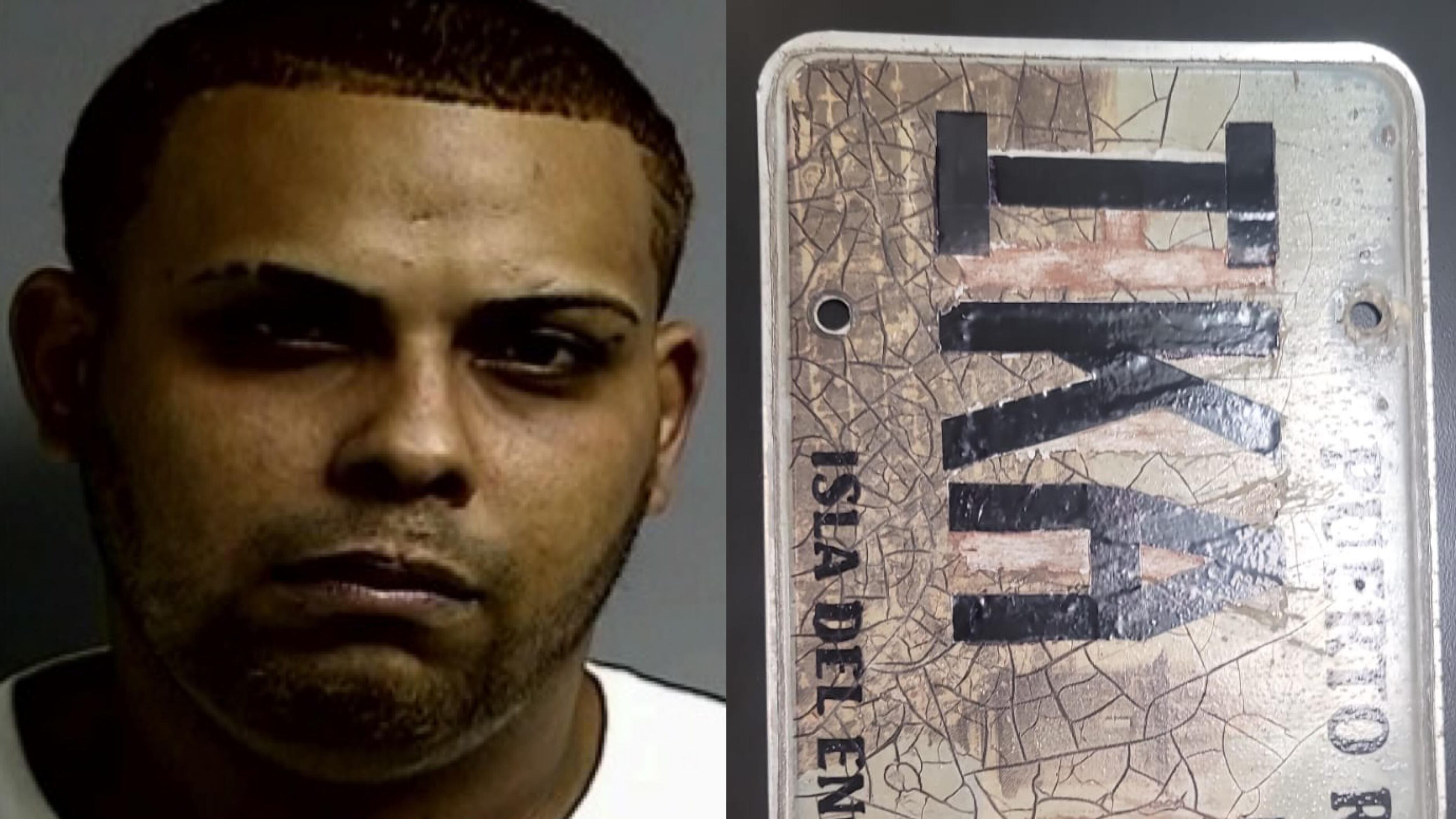 Felipe Jesús Jaime Ortiz y la tablilla que supuestamente alteró con cinta adhesiva negra.