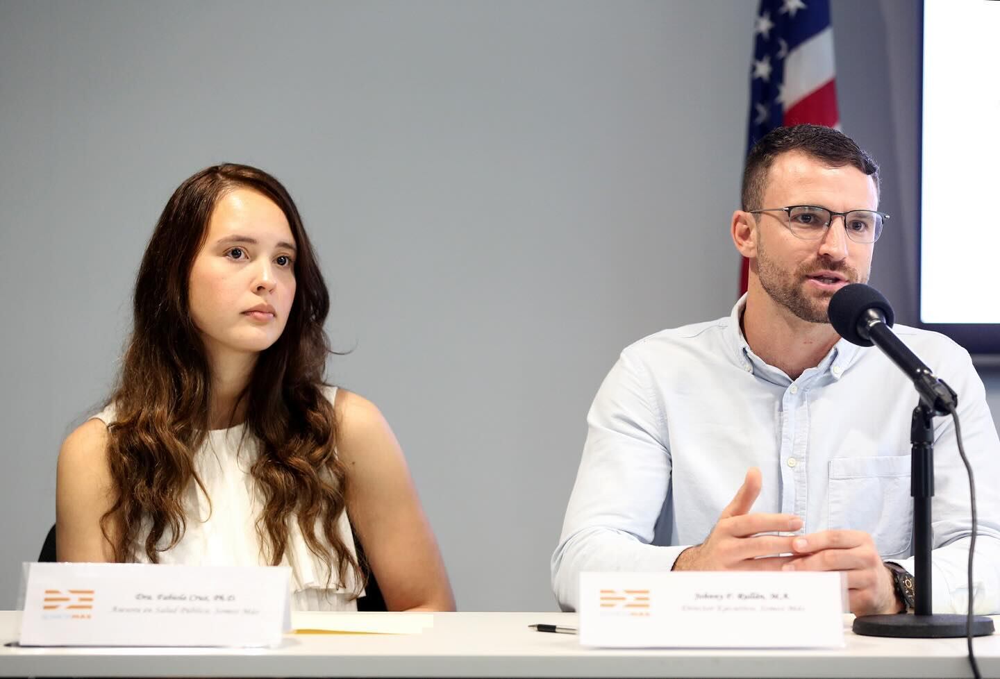 Fabiola Cruz López y Johnny Rullán Schmidt, portavoces de Somos Más.
Foto tomada de Facebook