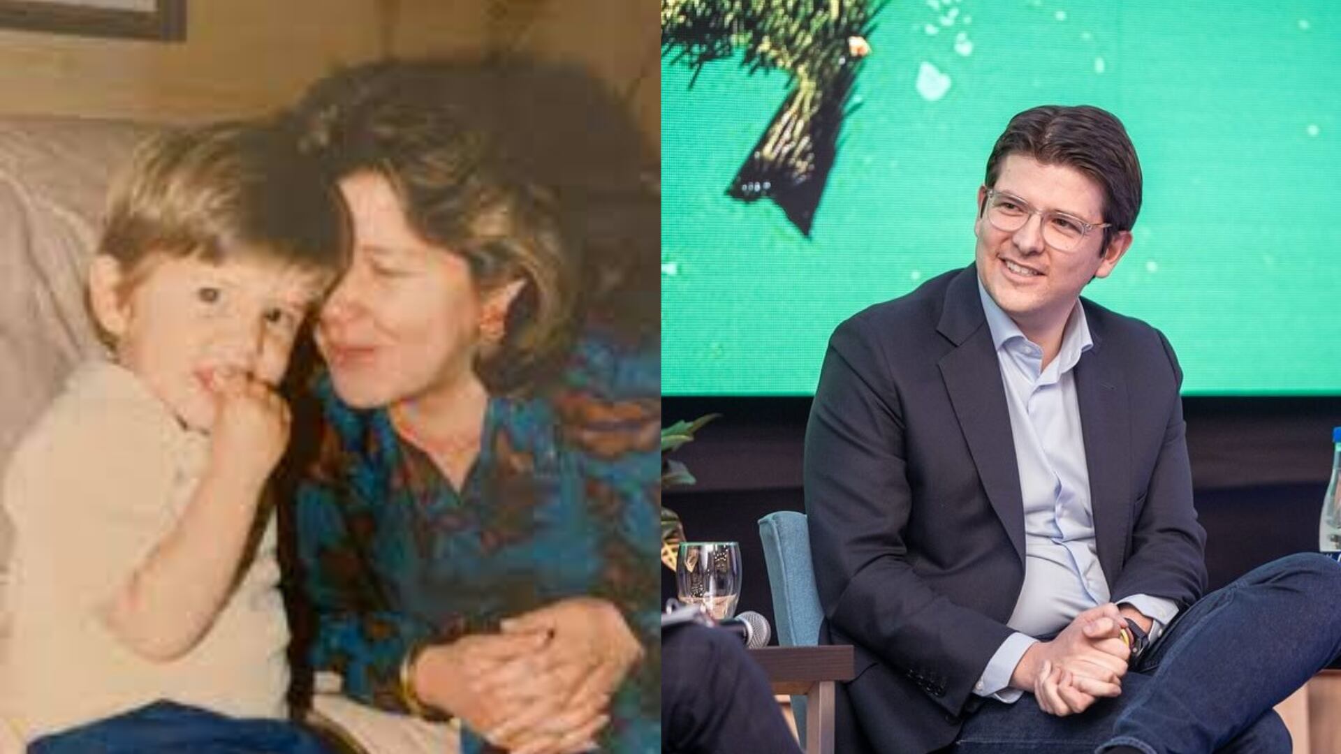 Miguel Uribe junto a su madre, Diana Turbay Quintero