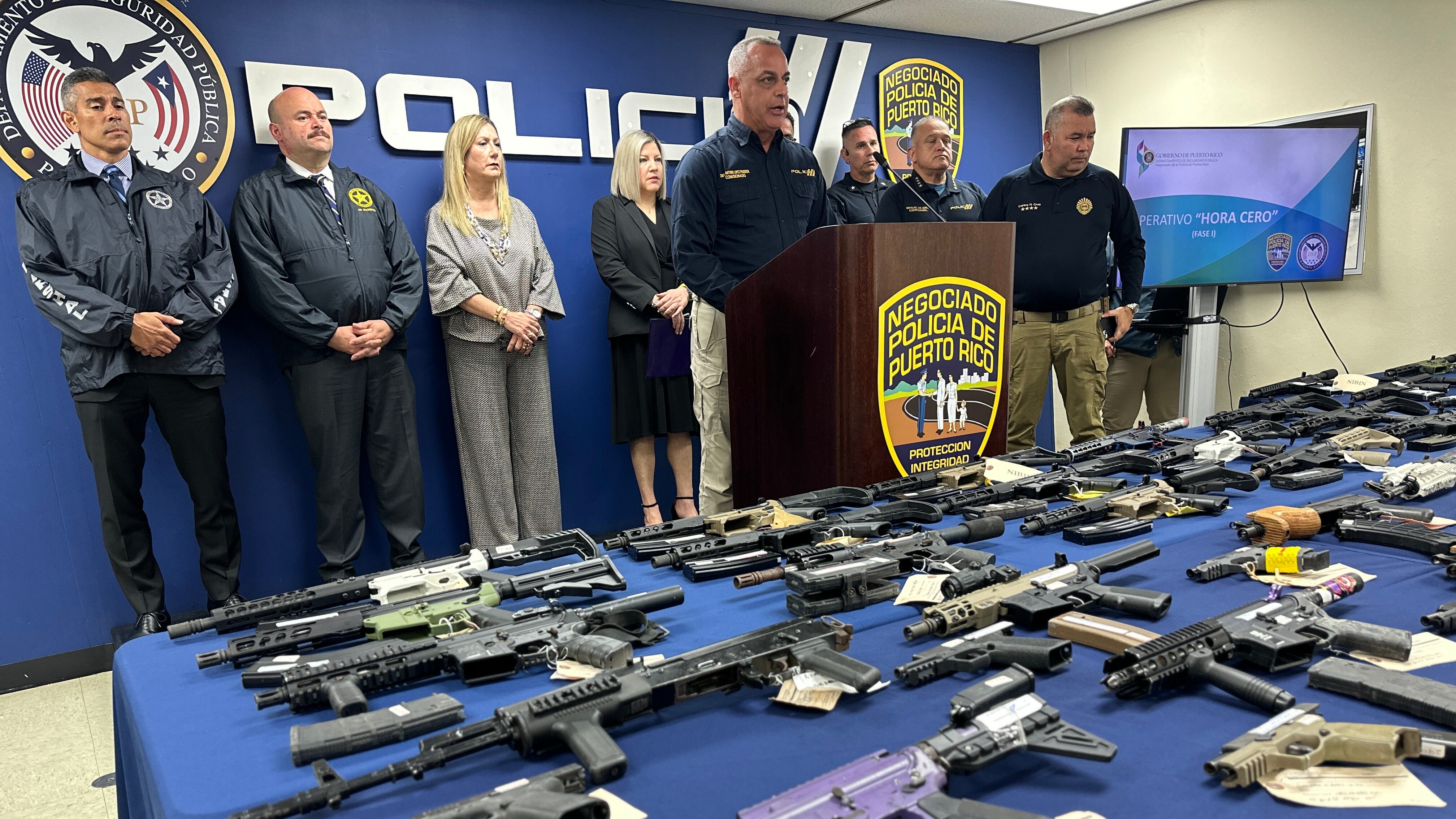 Armas ocupadas durante el operativo "Hora Cero" en 15 municipios de Puerto Rico.