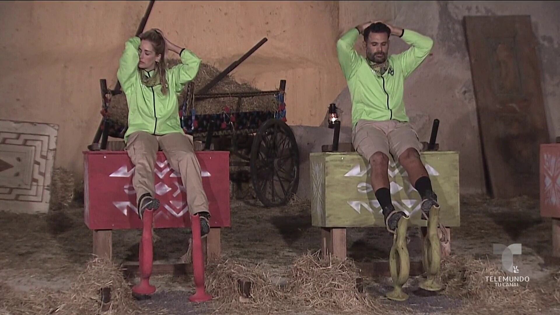 Carmen Aud y José Sedek, de las Águilas, en la primera prueba de destierro.