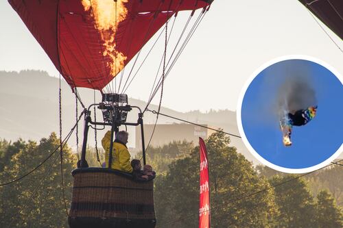 VIDEO: Globo aerostático se prende en fuego y múltiples personas caen del cielo