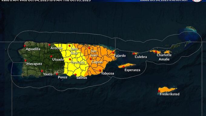 Lluvias para este 4 de octubre de 2023.