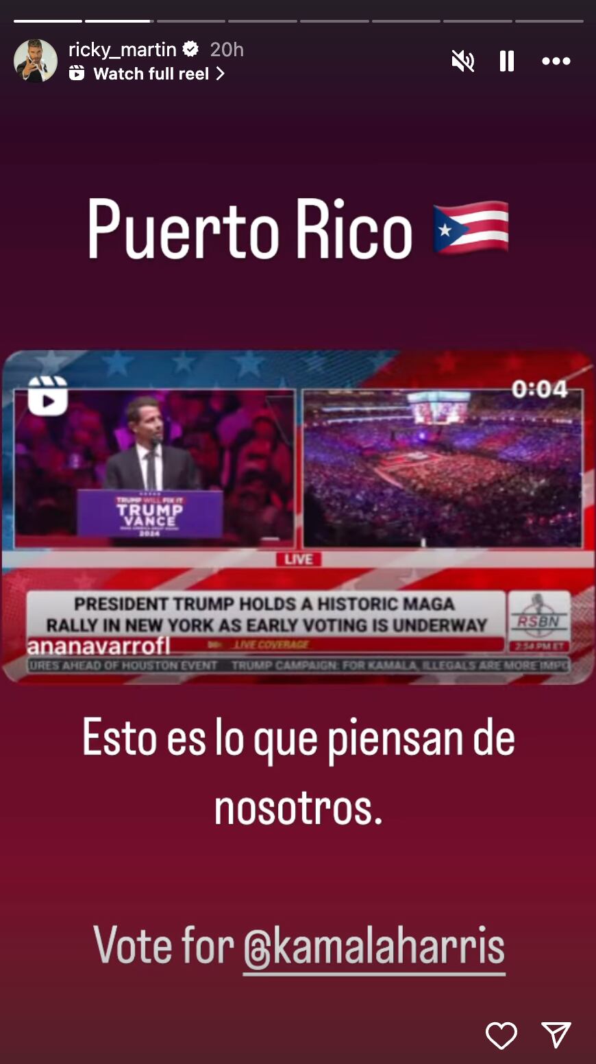 Ricky Martin repudió las expresiones durante la actividad de Trump en Nueva York.