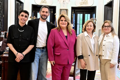 Actores Paco León, Carmen Machi y Canco Rodríguez se reúnen con la gobernadora Jenniffer González