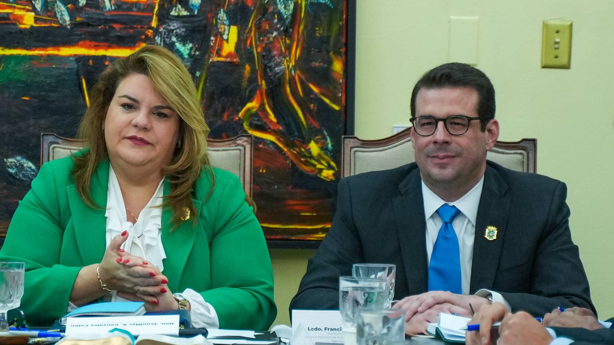 La gobernadora de Puerto Rico, Jenniffer González Colón, y Francisco Domenech, secretario de la Gobernación.
Foto suministrada