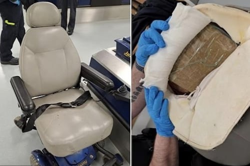 Hombre fingió ser discapacitado y transportó 12 kilos de cocaína en una silla de ruedas