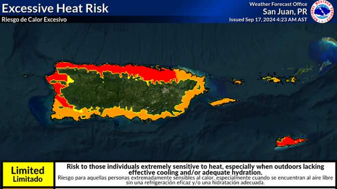 Riesgo de calor excesivo.