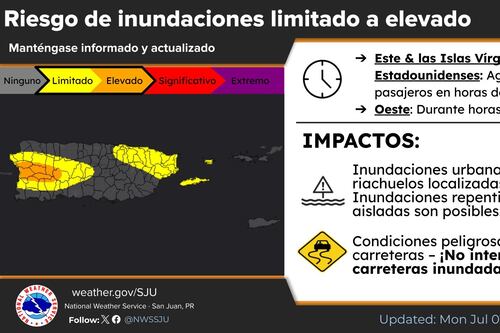 Pronostican lluvias, calor y tormentas aisladas para Puerto Rico