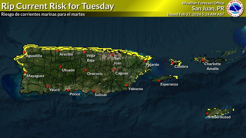 Riesgo de corrientes marinas.