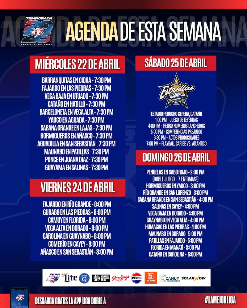 Juegos para esta semana en la Doble A.