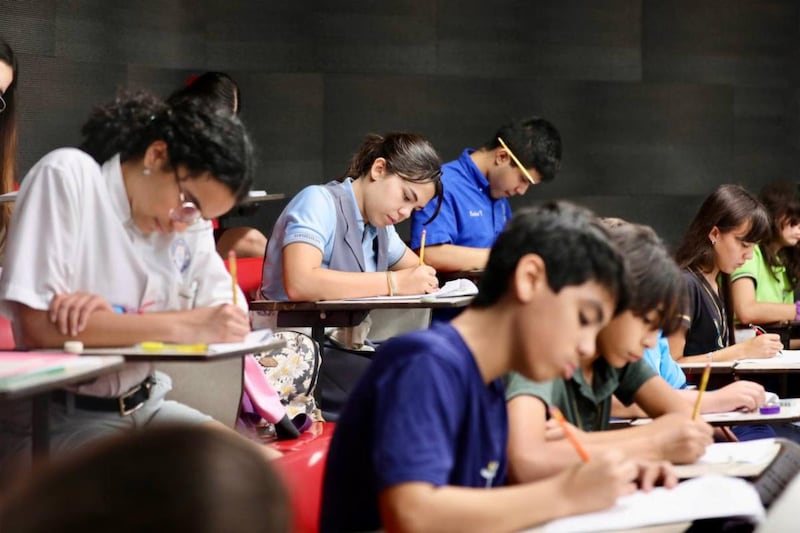 Estudiantes en las Olimpiadas Estatales de Matemáticas.