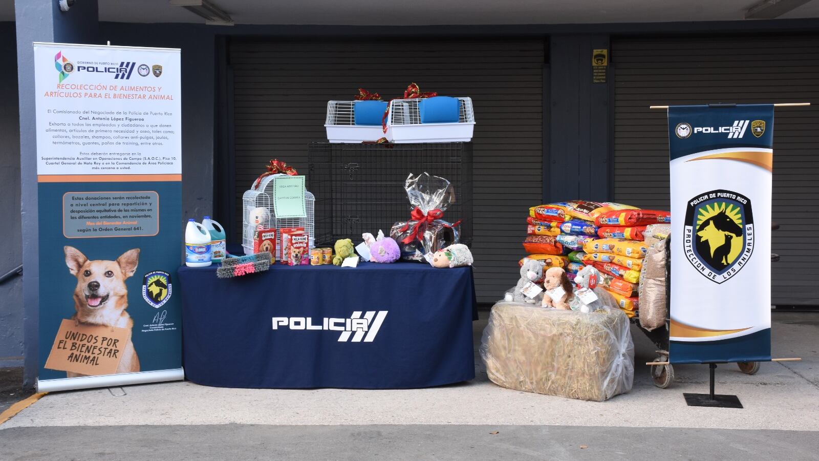 Policía recolecta alimentos y artículos para el bienestar animal