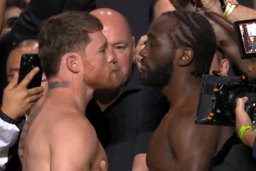 VIDEO: Golpes en el pesaje del Canelo Álvarez y Terrence Crawford en Las Vegas
