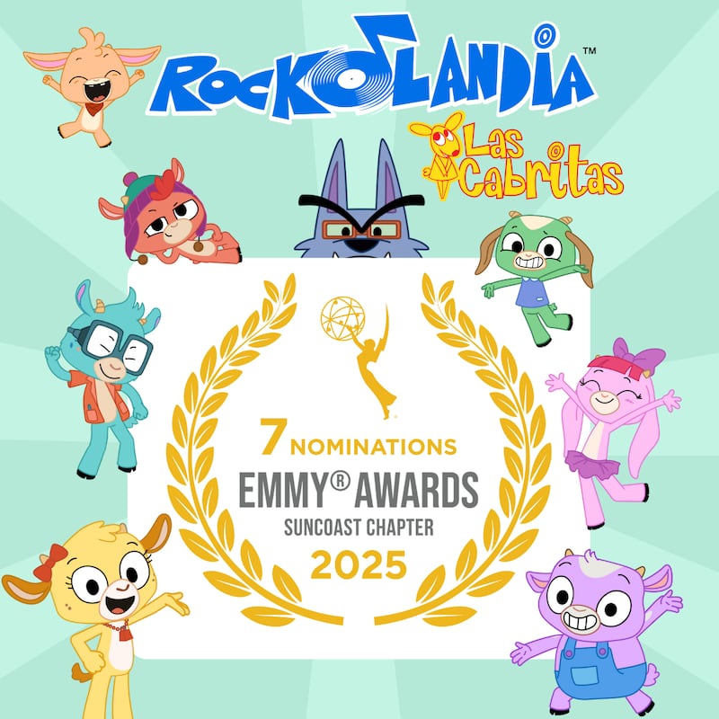 Siete nominaciones a los Emmy Awards para la serie animada puertorriqueña ROCKOLANDIA.