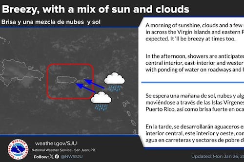Pronostican aguaceros pasajeros y oleaje picado para este lunes