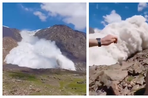 Turista graba el momento exacto en que avalancha le cae encima y sobrevive