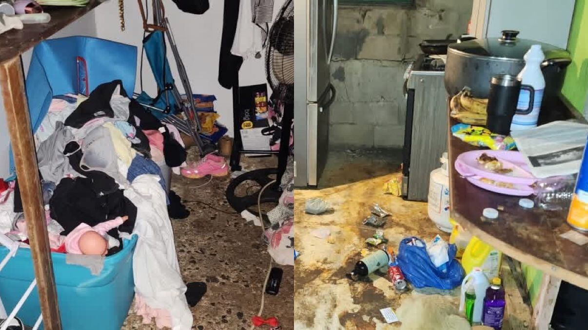 Imágenes muestran la vivienda en Canóvanas donde cinco menores vivían en condiciones infrahumanas.