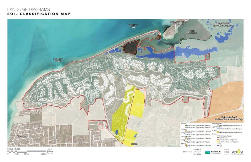 El proyecto Esencia, en Cabo Rojo, ha levantado preocupaciones y objeciones porque se añade a la proliferación de construcciones en la costa caborrojeña que es un ecosistema importante.
Imagen tomada del borrador de la Declaración de Impacto Ambiental del proyecto Esencia.