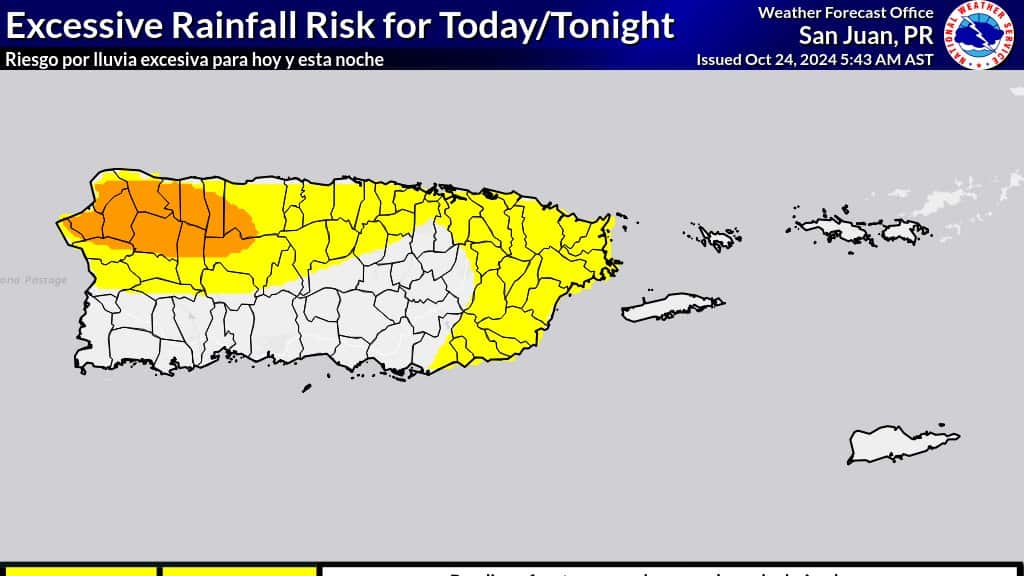 Riesgo de lluvia excesiva.
