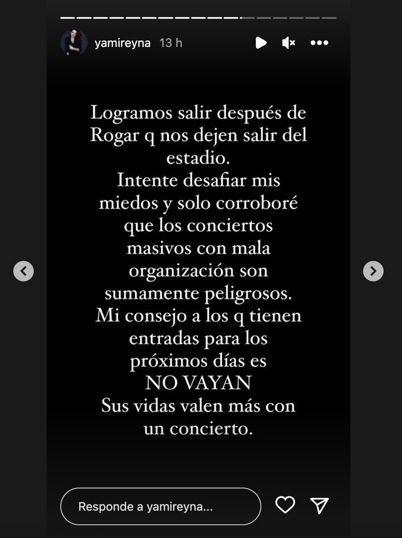 Historias Yamila Reyna - Fuente: Instagram
