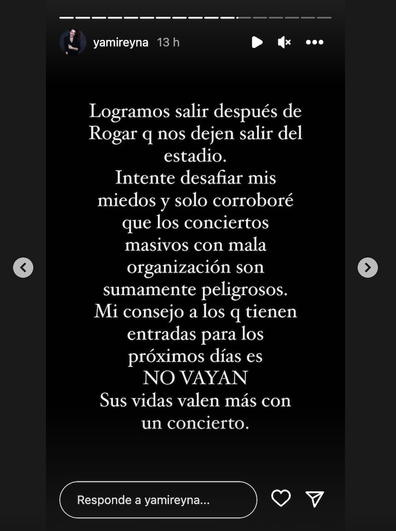 Historias Yamila Reyna - Fuente: Instagram