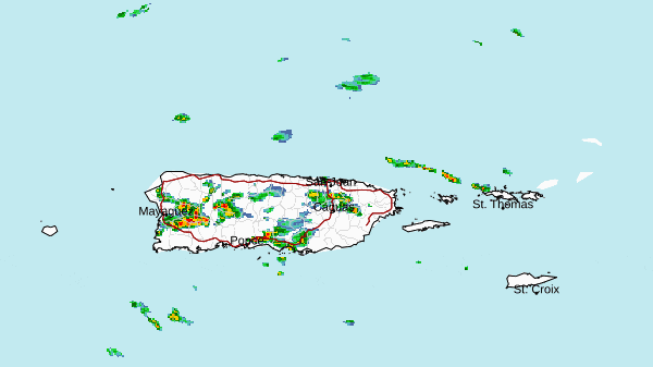 Se registran intensas lluvias en Puerto Rico.