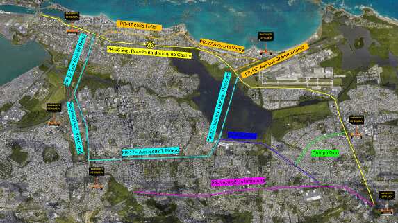 Trabajos en el expreso Román Baldorioty de Castro.