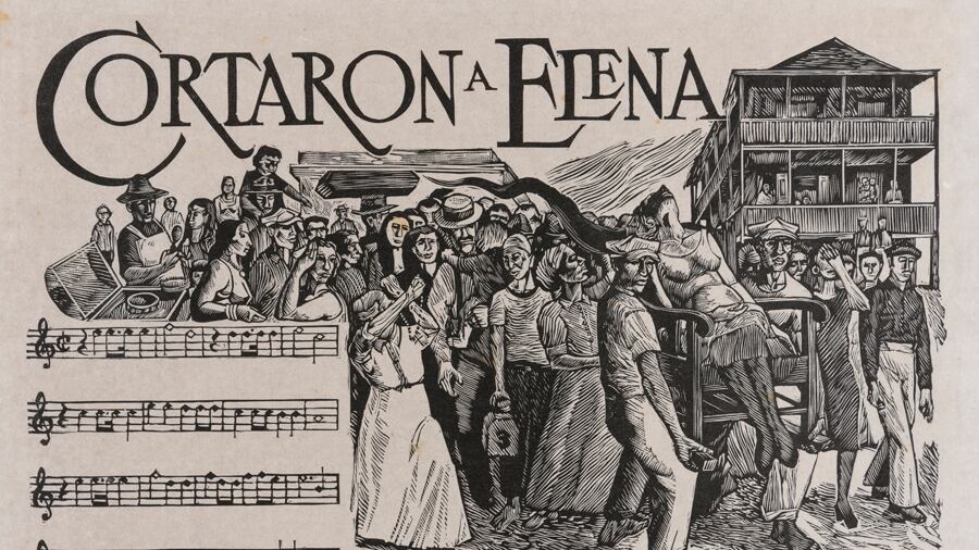 Expo "Un grito social" - Rafael Tufiño, "Cortaron a Elena", 1954.