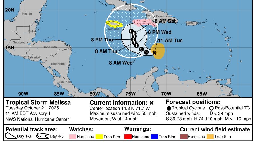 El sistema se encuentra en el Caribe.