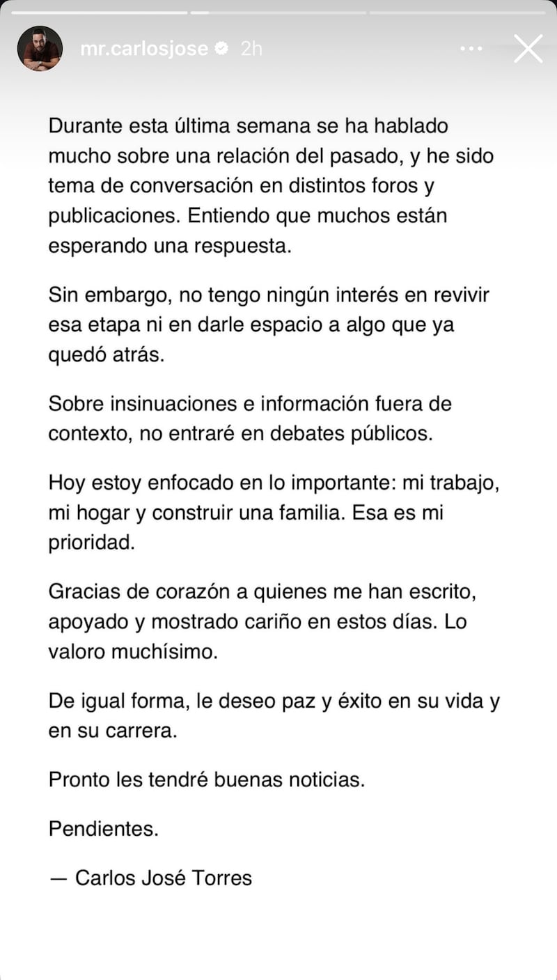 Expresiones de Carlos José Torres.