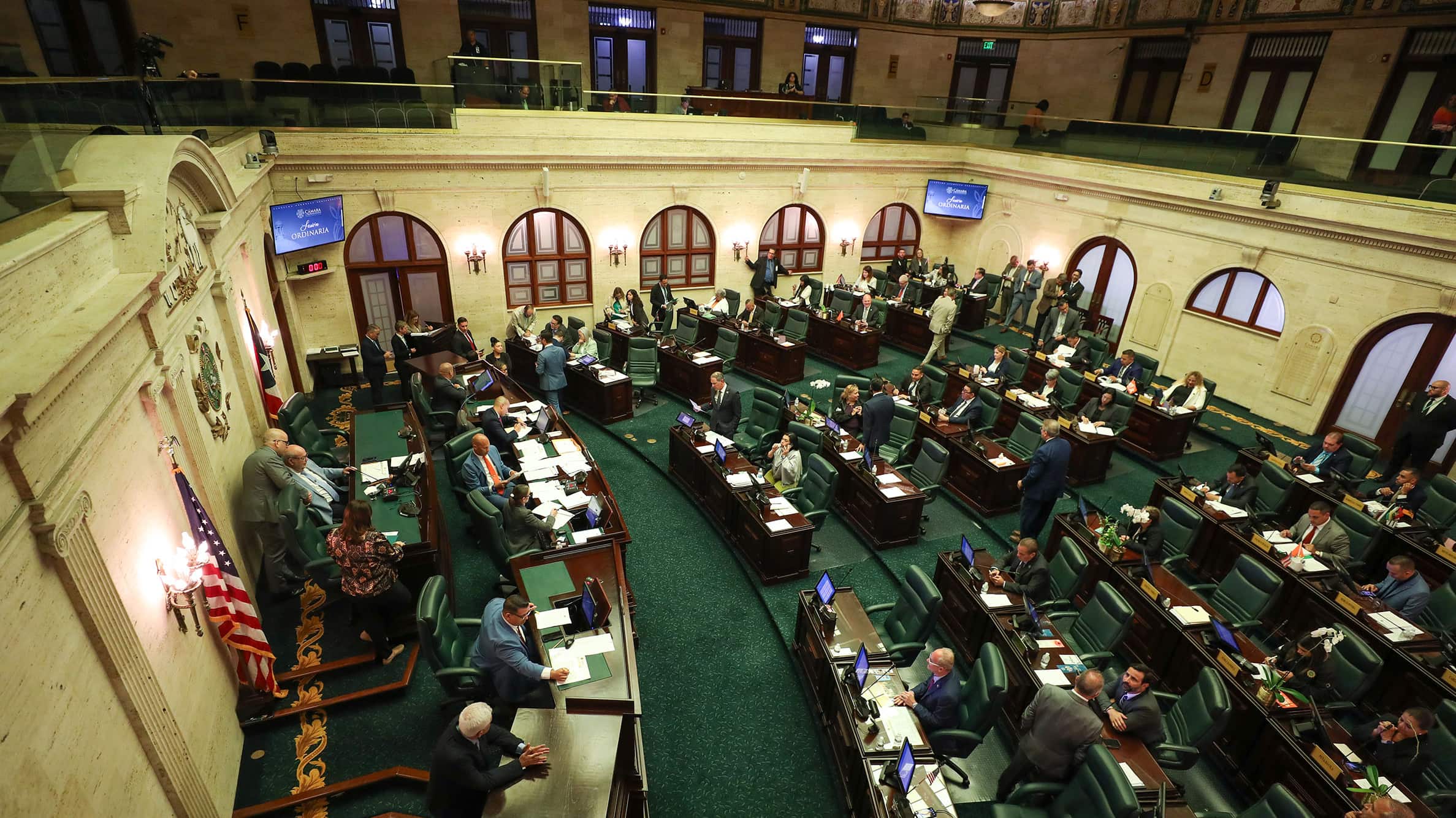 Vista del hemiciclo de la Cámara de Representantes de Puerto Rico durante la primera sesión legislativa de 2025