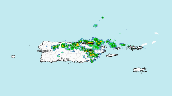 Advertencia de inundaciones urbanas en varias áreas de Puerto Rico.